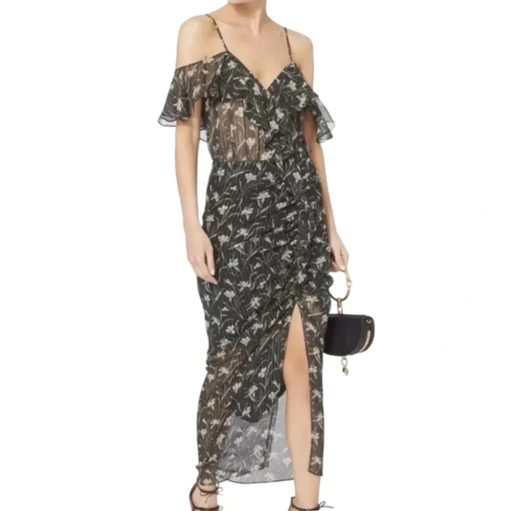 Veronica Beard Black and White Floral Maxi Dress